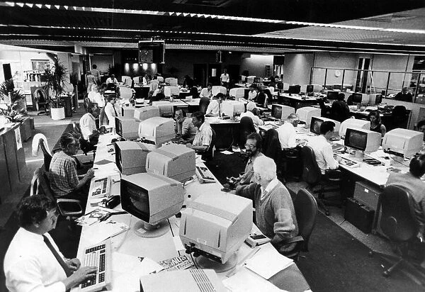 Daily Mirror Newsroom, Editorial Floor, Holborn, London, Circa 1990
