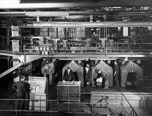 The Daily Mirror printing presses at Stamford Street. April 1954 P044528