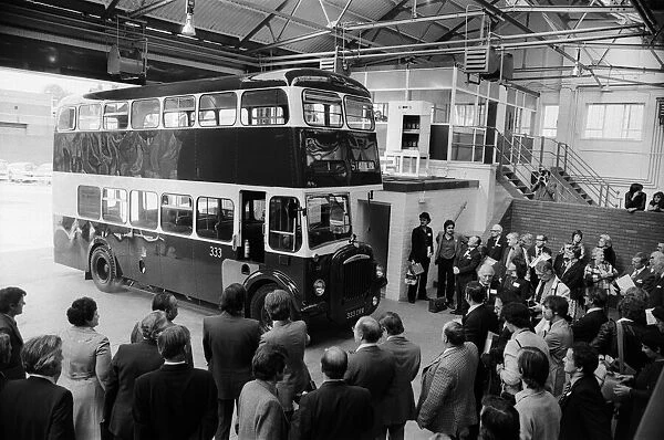 A Daimler bus being handed over to The Museum of British Road Transport in Coventry