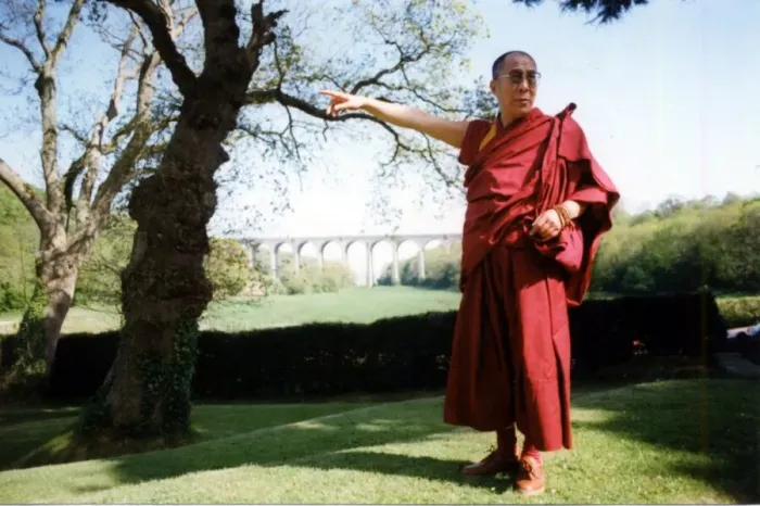 Framed Print : The Dalai Lama, the Tibetan spirtual leader at the Egerton Grey Hotel at Porthkerry Framed Print : The Dalai Lama, the Tibetan spirtual leader at the Egerton Grey Hotel at Porthkerry