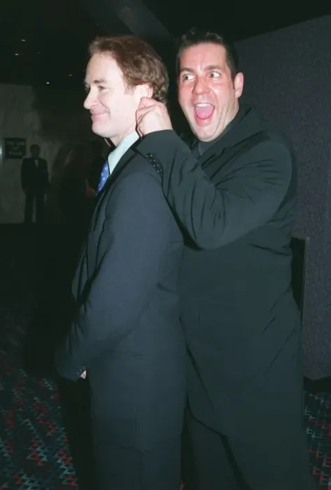Framed Print : Dale Winton TV Presenter January 1998 with actor Kevin Kline at the Premier of Framed Print : Dale Winton TV Presenter January 1998 with actor Kevin Kline at the Premier of