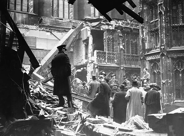 Damage to the House of Commons during bombing of London in WW2