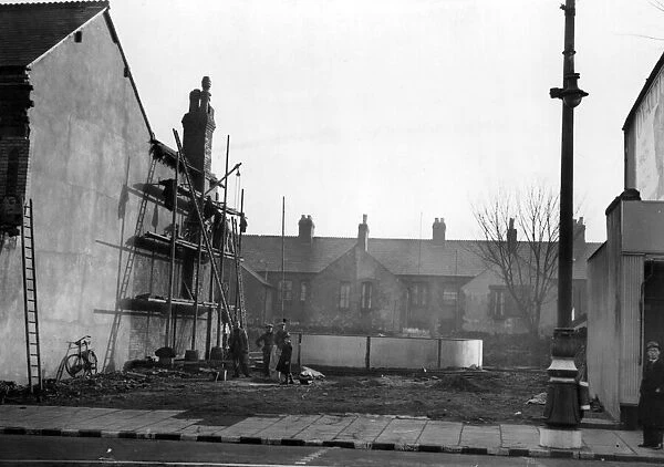 Damage to a house following air raids, Albany Road, Cardiff, Wales. Circa 1941