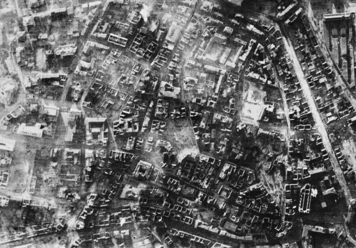 Framed Print : Damage to Krupp works, Essen. R. A. F. Bomber Command on the night of 5th June 1943