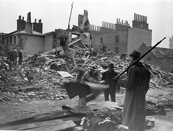 Damage to the offices of the Daily Sketch. Circa 1941