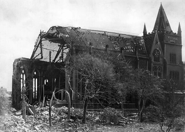 The damage to the Victoria Hall, Sunderland, caused by an air raid in May 1941
