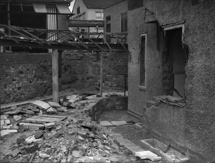 Framed Print : Damage to the Woodlands Hospital, Northfield, Birmingham following an air raid Framed Print : Damage to the Woodlands Hospital, Northfield, Birmingham following an air raid