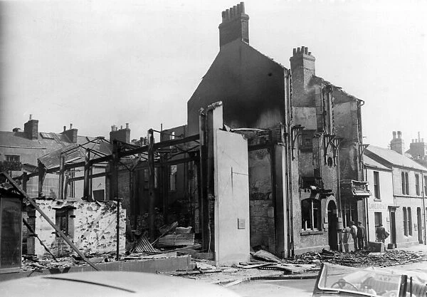 A damaged house following the attacks on Swansea, Wales, by Nazi raiders. February 1941