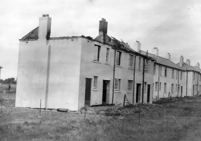 Framed Print : Damaged house in South Wales following an attack by Nazi raiders. Circa 1941 Framed Print : Damaged house in South Wales following an attack by Nazi raiders. Circa 1941