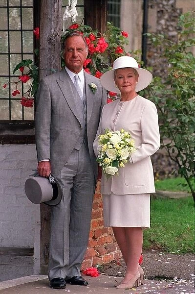 Dame Judi Dench September 1993 with co star Geoffrey Palmer pictured during wedding