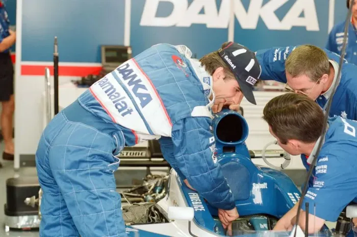 Framed Print : Damon Hill of Arrows-Yamaha, 1997 British Grand Prix, held at the Silverstone Circuit