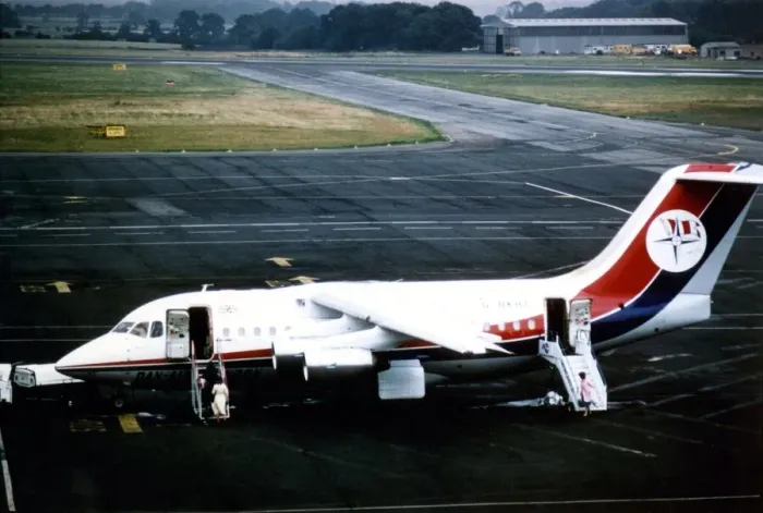 Framed Print : A Dan-Air British Aerospace 146 (BAe 146 ), a medium-sized commercial airliner / aircraft Framed Print : A Dan-Air British Aerospace 146 (BAe 146 ), a medium-sized commercial airliner / aircraft