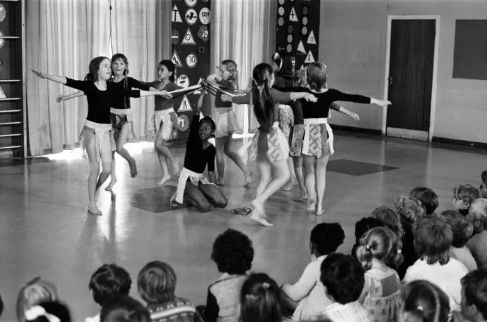 Framed Print : Dance performance by children at Ranikhet Primary School, June 1980 Framed Print : Dance performance by children at Ranikhet Primary School, June 1980