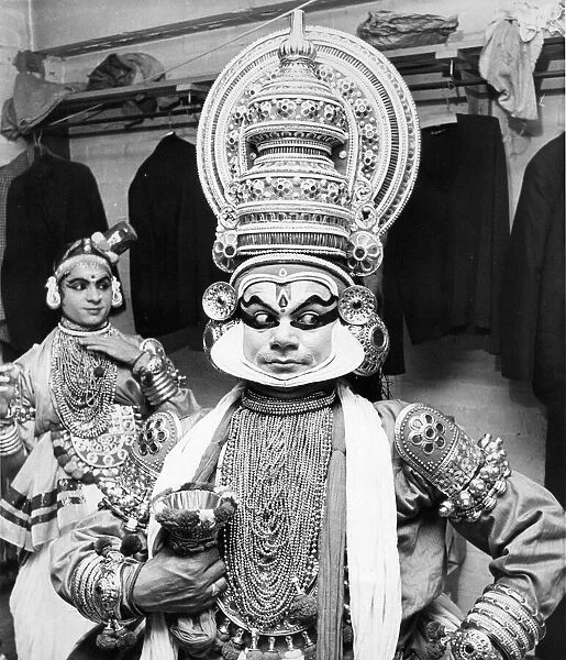Dancers get ready for the Kathakali Dance of India