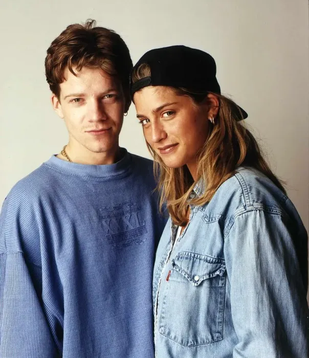 Framed Print : Dani Behr TV Presenter With Fellow Presenter Max Beesley Of The Tv Programme Surf Framed Print : Dani Behr TV Presenter With Fellow Presenter Max Beesley Of The Tv Programme Surf