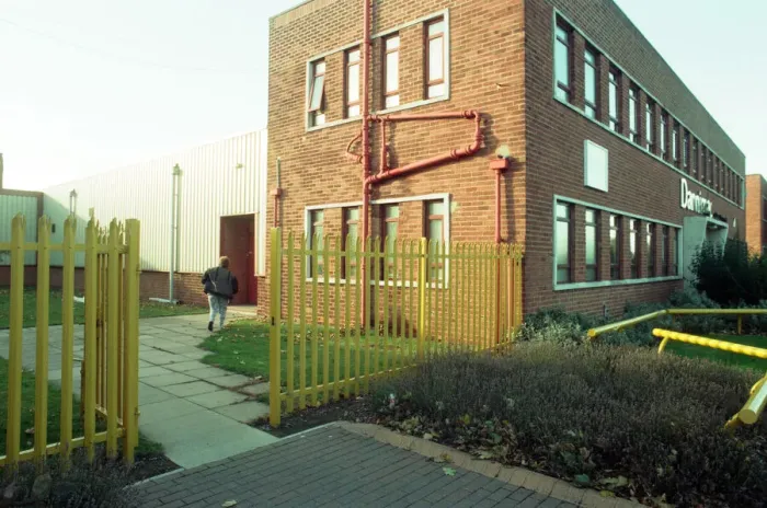 Framed Print : The Dannimac factory on Southbank Road, Middlesbrough. 29th October 1996