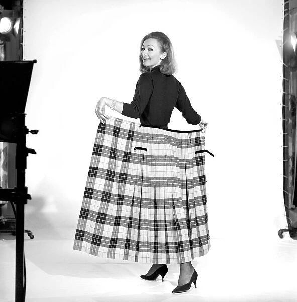 Danny Randell modelling tartan skirt. 1963 B1853