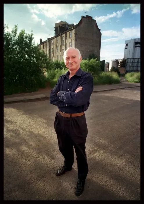 Framed Print : Dave Anderson actor June 1998 standing in the middle of road arms folded
