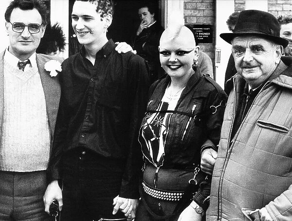 David Bancroft and Alison Wyn-de-Bank Punk Wedding 1980 Pictured with grooms