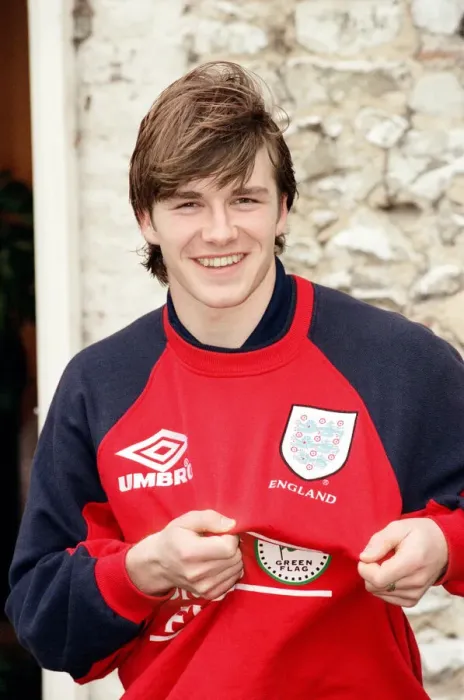 Framed Print : David Beckham, 21 years old, pictured at Bisham Abbey, where he is training with