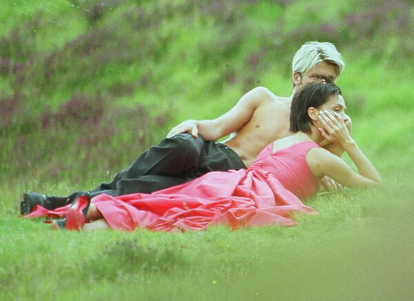 David Beckham and Victoria Adams July 1999 in the Scottish Highlands for a six hour