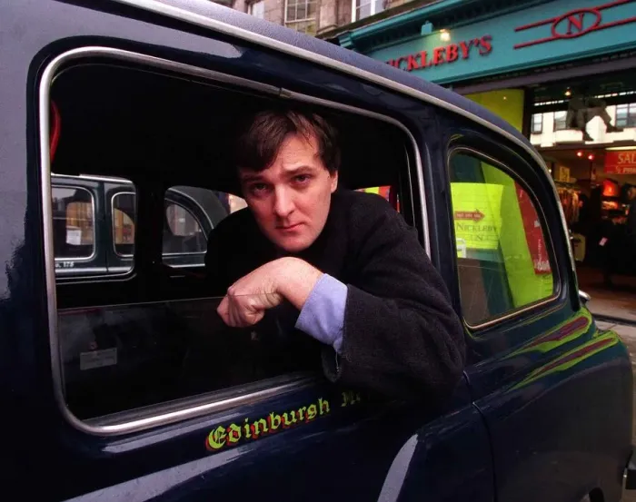 Framed Print : David Berton Photographer January 1999 Sitting in the back of a black cab