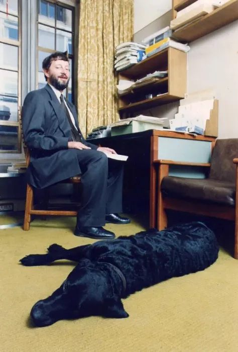 Framed Print : David Blunkett sitting inside his House of Commons office with his guide dog Framed Print : David Blunkett sitting inside his House of Commons office with his guide dog