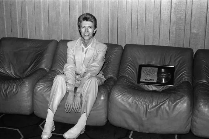 Framed Print : David Bowie at the British Rock and Pop awards. He was named the best male singer in Framed Print : David Bowie at the British Rock and Pop awards. He was named the best male singer in