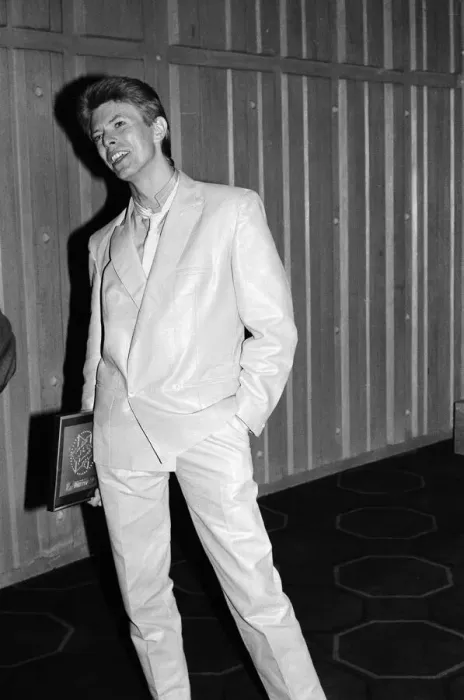 Framed Print : David Bowie at the British Rock and Pop awards. He was named the best male singer in Framed Print : David Bowie at the British Rock and Pop awards. He was named the best male singer in