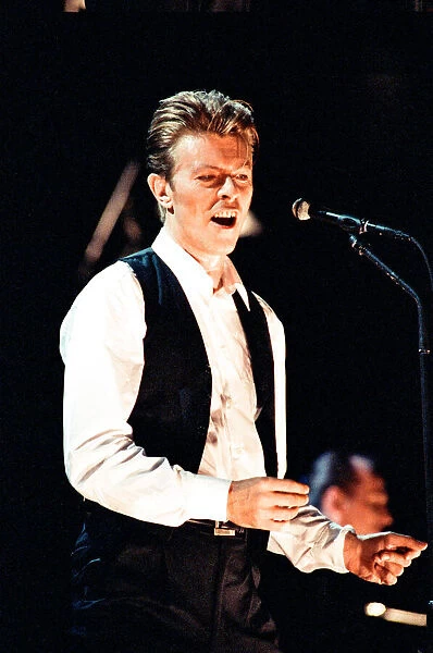 David Bowie performing at The Birmingham NEC, as part of his 1990 Sound