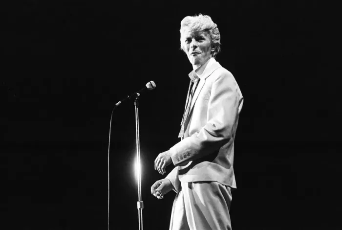Framed Print : David Bowie performing at the NEC, Birmingham. Serious Moonlight Tour. 5th June 1983 Framed Print : David Bowie performing at the NEC, Birmingham. Serious Moonlight Tour. 5th June 1983