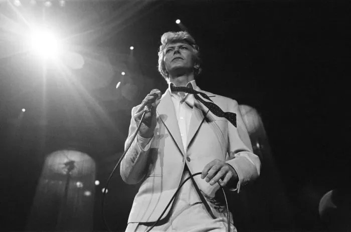 Framed Print : David Bowie performing at the NEC, Birmingham. Serious Moonlight Tour. 5th June 1983 Framed Print : David Bowie performing at the NEC, Birmingham. Serious Moonlight Tour. 5th June 1983