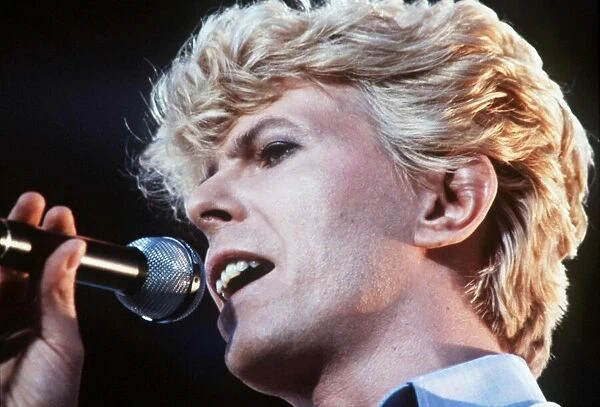 David Bowie Pop Singer performing at Milton Keynes Bowl in 1983