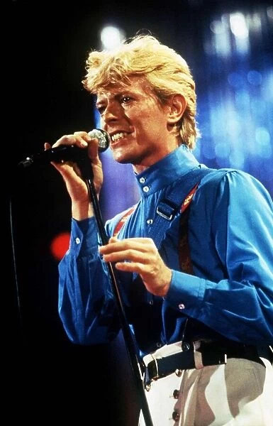 David Bowie Pop Singer performing on stage