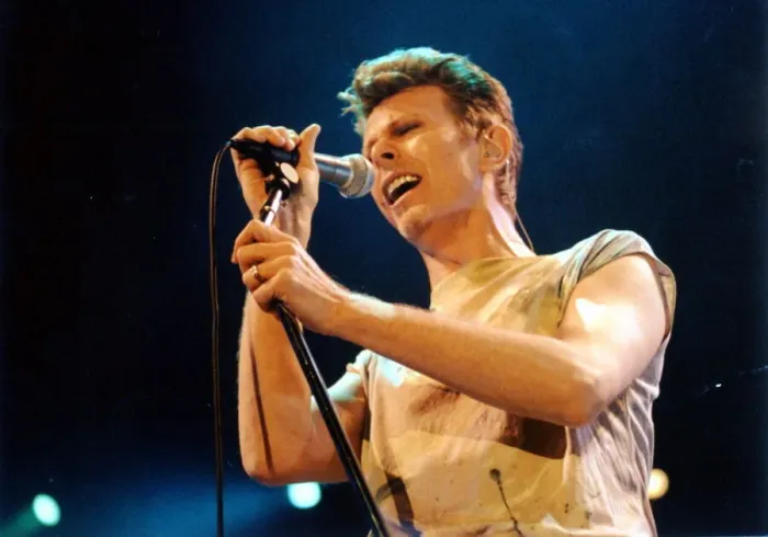 Framed Print : David Bowie, singer playing Cardiff - Copyright - Western Mail and Echo Ltd Framed Print : David Bowie, singer playing Cardiff - Copyright - Western Mail and Echo Ltd