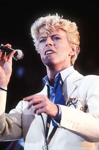 David Bowie Singer Pop star performing at Milton Keynes Bowl