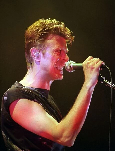 David Bowie on stage at Aberdeen November 1995