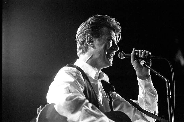 David Bowie on stage at the Birmingham NEC during the first leg of his Sound