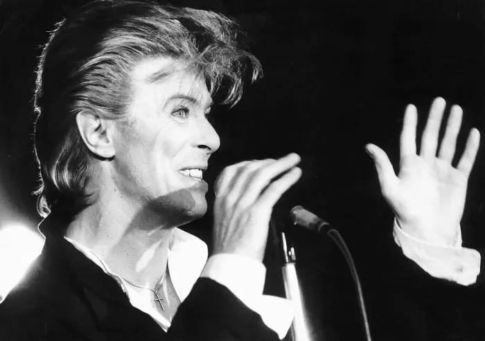 Framed Print : David Bowie Super Star sang at a press conference and announced details of his Framed Print : David Bowie Super Star sang at a press conference and announced details of his