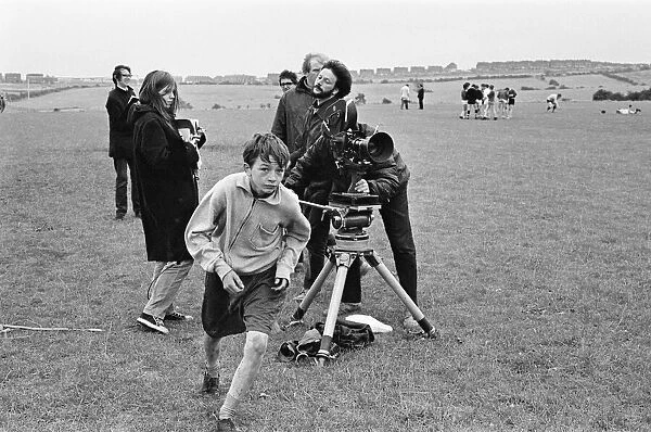 David Bradley, (aged 14) playing the part of Billy Casper, pictured with his Kestral