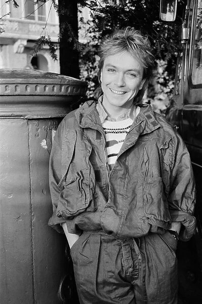 David Cassidy, singer, actor and musician, in 1985. Pictured in Clapham Common, London
