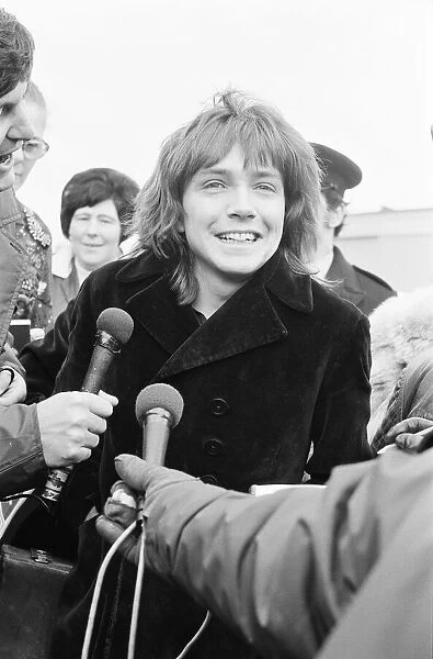 David Cassidy, singer, actor and musician, arrives at Luton Airport to start his