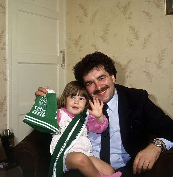 David Duff at home with his daughter August 1987