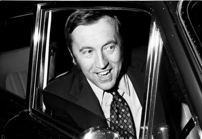 Framed Print : David Frost driving away from his London Home in his Bentley after splitting up with his Framed Print : David Frost driving away from his London Home in his Bentley after splitting up with his