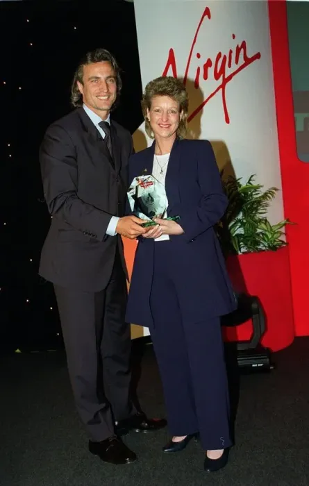 Framed Print : David Ginola footballer with Sandra Howard May 1999 Framed Print : David Ginola footballer with Sandra Howard May 1999