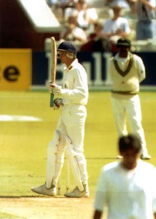 Framed Print : David Gower former England Cricket Captain plays for England v Pakistan in the 1992