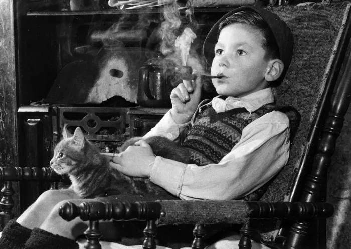 Framed Print : David Hutchinson (6) decides to give up smoking 1954 after five years but still Framed Print : David Hutchinson (6) decides to give up smoking 1954 after five years but still