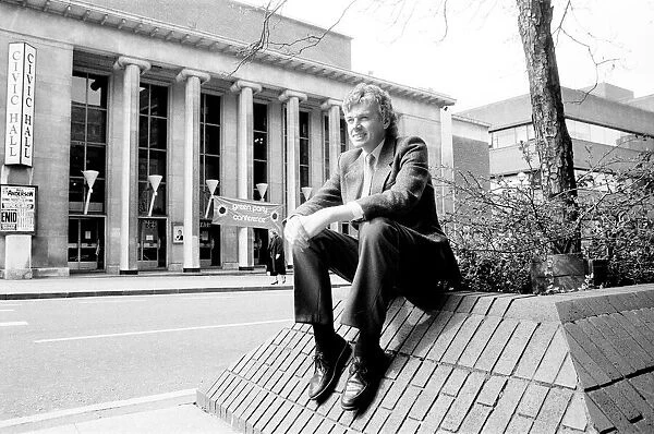 David Icke, Green Party spokesman, outside Wolverhampton Civic Hall during a break in