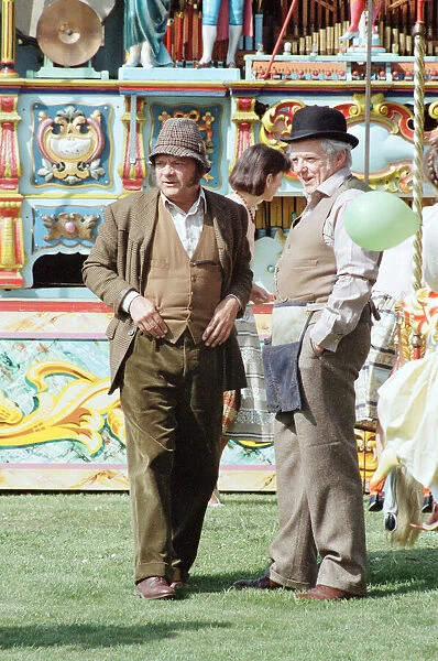 David Jason playing the role of Pop Larkin during the filming of '