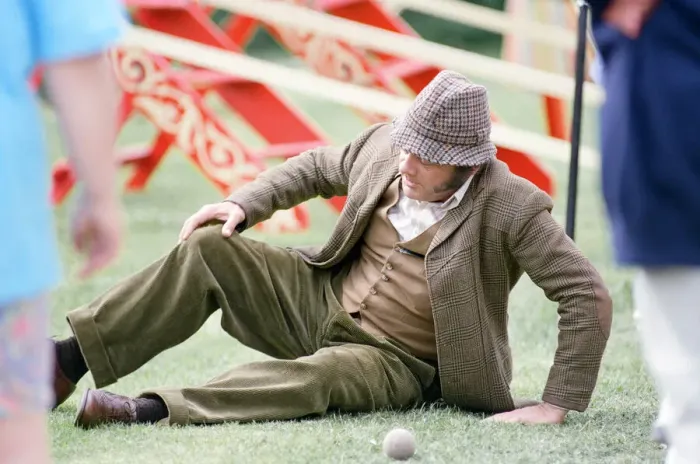 Framed Print : David Jason playing the role of Pop Larkin during the filming of Framed Print : David Jason playing the role of Pop Larkin during the filming of
